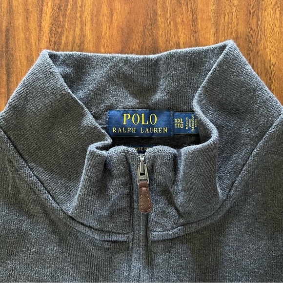 Polo Ralph Lauren Estate-Rib Quarter-Zip Pullover Gray size XXL - Picture 4 of 10